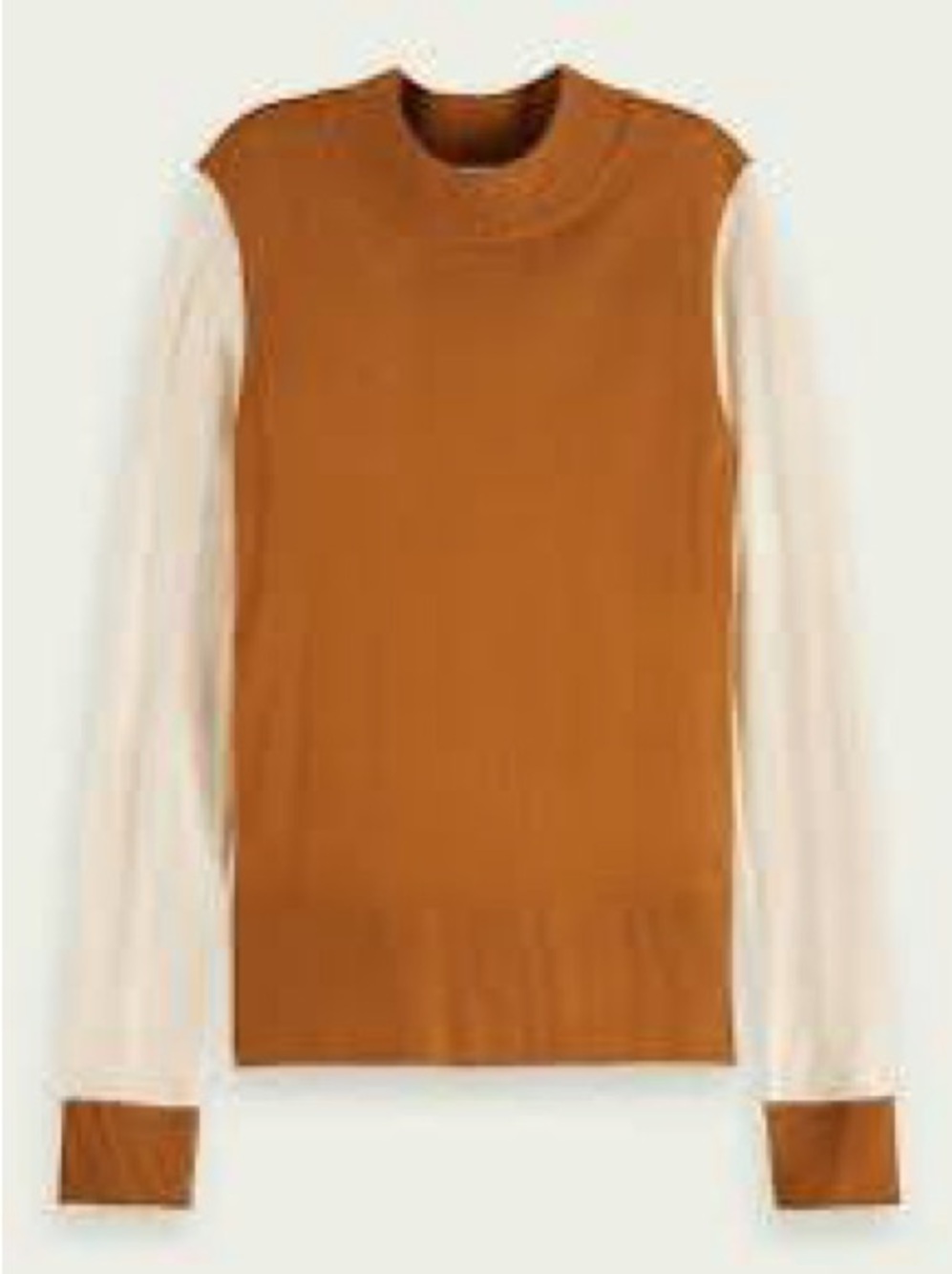 Scotch & Soda Tan and Cream Crewneck Sweater
